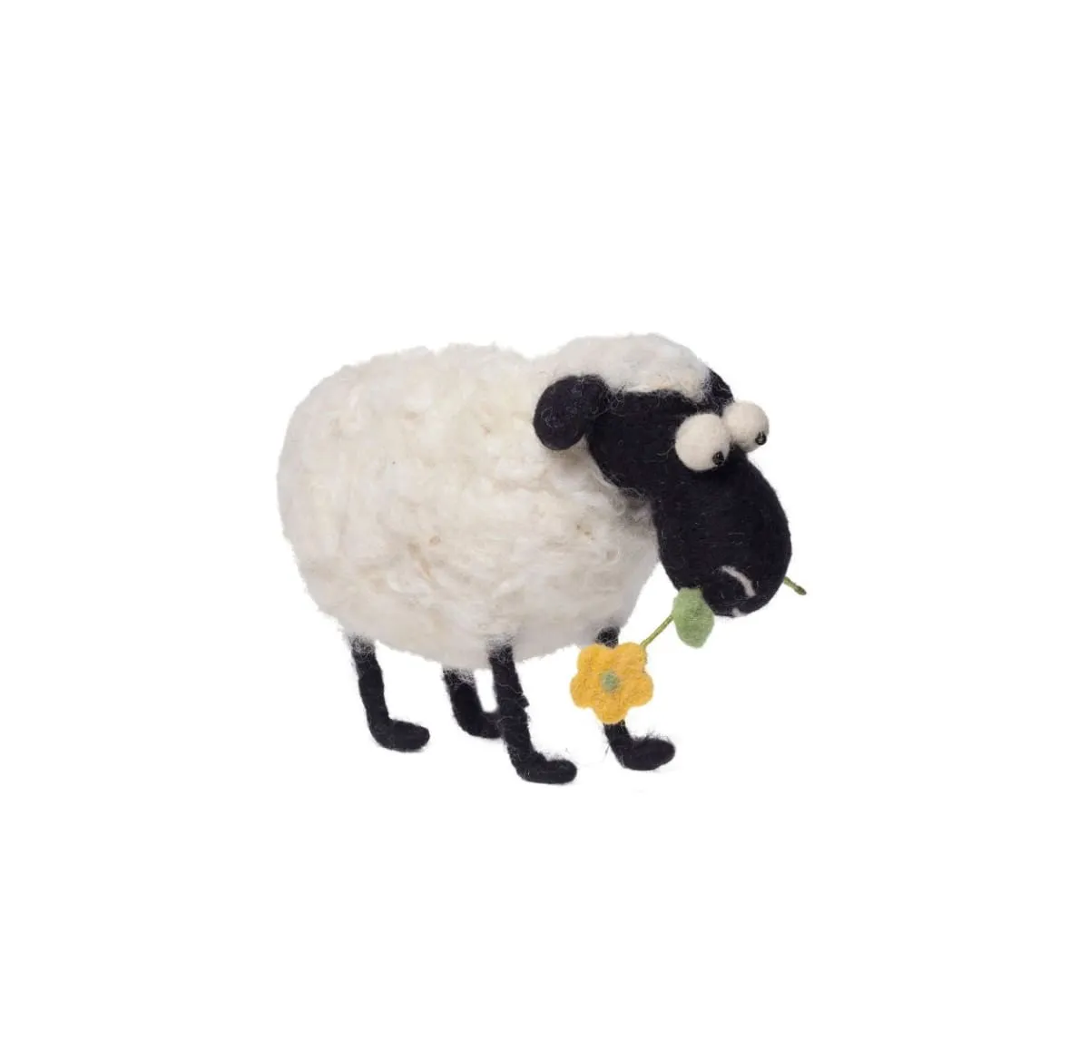 De Kulture Handmade Premium Wool Felt Valais Blacknose Sheep Eco Friendly Needle Felted Stuffed Easter Ornament Ideal for Home Office Party Decoration Holiday Décor, 9x3x5 (LWH) Inches